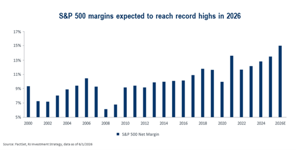 Chart: Bar chart graph depicting S&P 500 margins